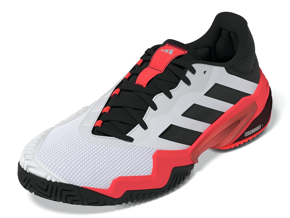 adidas Mens Barricade 13 Tennis,White/Black/Lucid Red,6.5